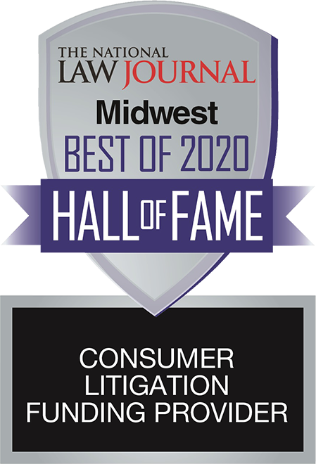 The National Law Journal Midwest Best of 2020 Hall of Fame Consumer Litigation Funding Provider